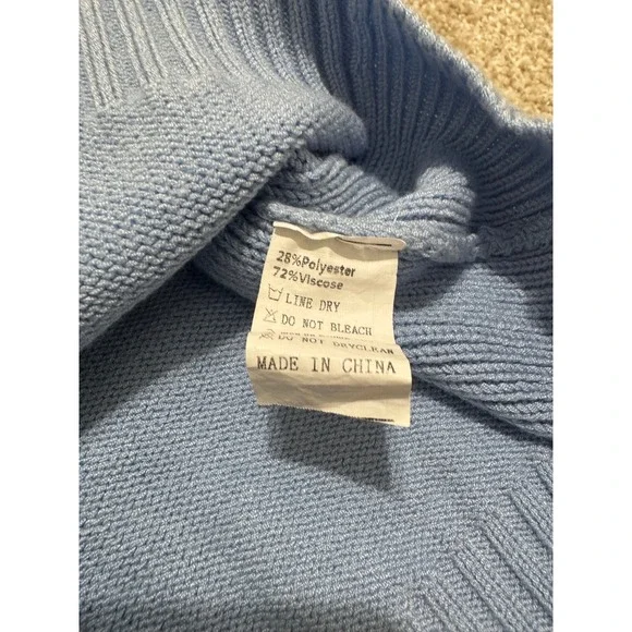 PRETTYGARDEN Womens Light Blue Mock Neck Knit Sweater Vest Sleeveless Size M - Picture 8 of 8